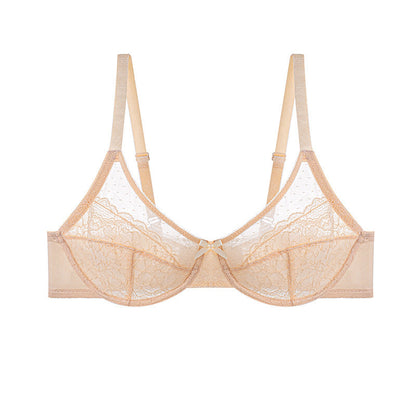 💜Enchante Floral Lace Plus Size Underwire Unlined Unpadded Minimizer Full Coverage Bra Women's Wear Comfortable Breathable Mesh Cup