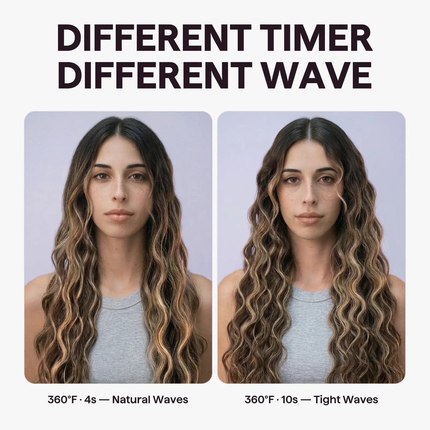 Power Wave Hair Crimper & Curling Wand for Beach Waves with Ionic Technology, Dual Voltage & Lightweight Design, Reducing Frizz & Damage, Perfect for Travel