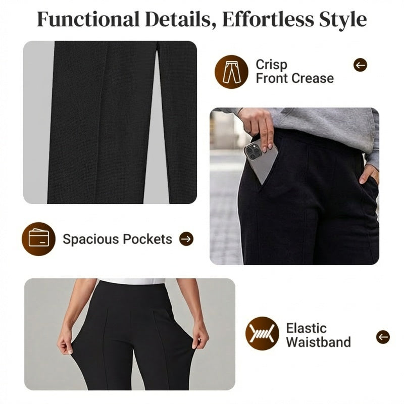 🥳2026 HOT SALE💞Women's High Waist Wide Leg Pants – Soft stretch fabric, gentle tummy control!