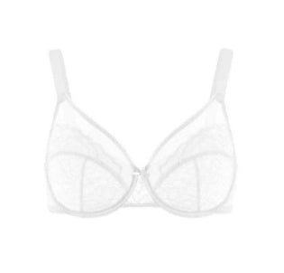 💜Enchante Floral Lace Plus Size Underwire Unlined Unpadded Minimizer Full Coverage Bra Women's Wear Comfortable Breathable Mesh Cup