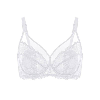 💜Enchante Floral Lace Plus Size Underwire Unlined Unpadded Minimizer Full Coverage Bra Women's Wear Comfortable Breathable Mesh Cup