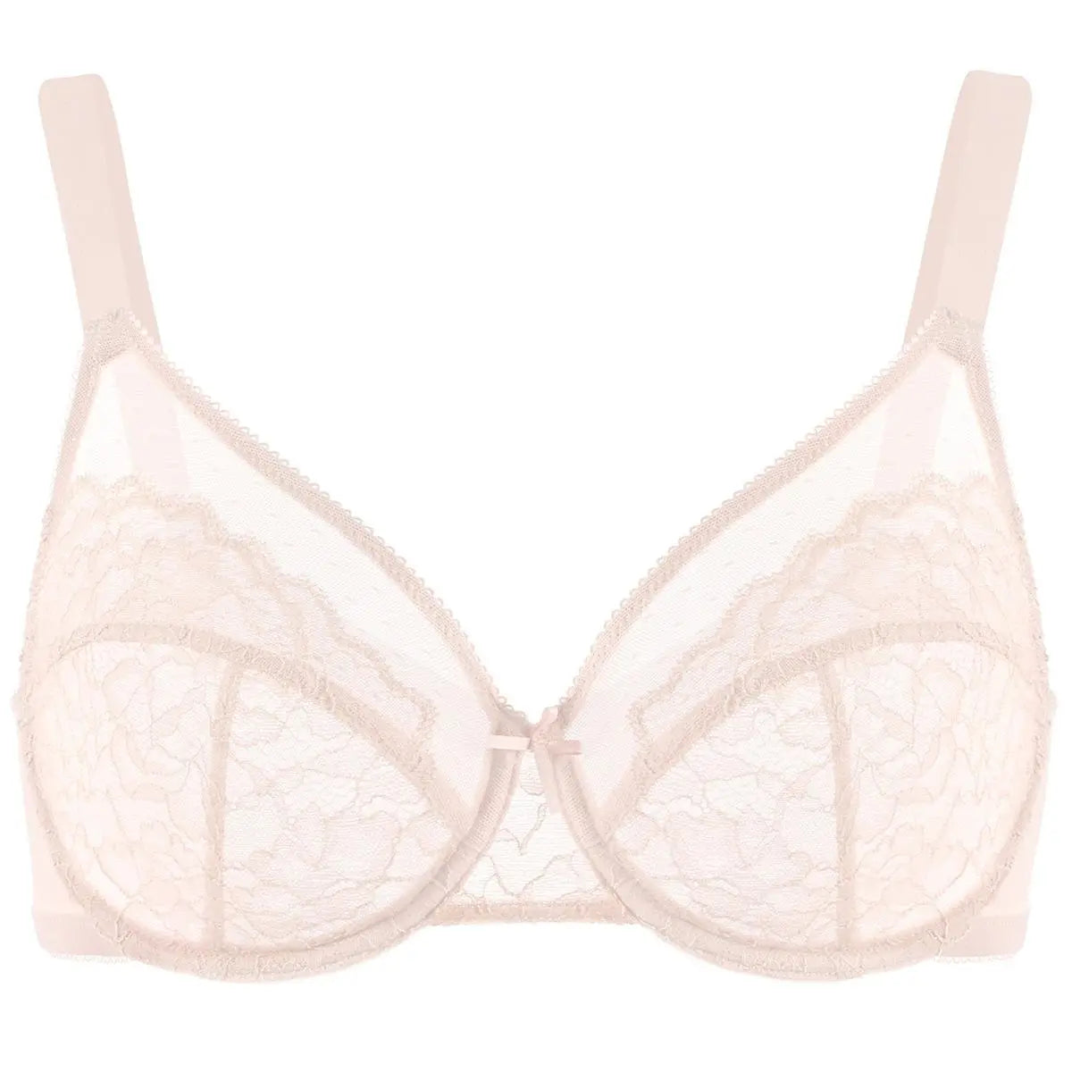 💜Enchante Floral Lace Plus Size Underwire Unlined Unpadded Minimizer Full Coverage Bra Women's Wear Comfortable Breathable Mesh Cup