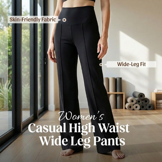 🥳2026 HOT SALE💞Women's High Waist Wide Leg Pants – Soft stretch fabric, gentle tummy control!