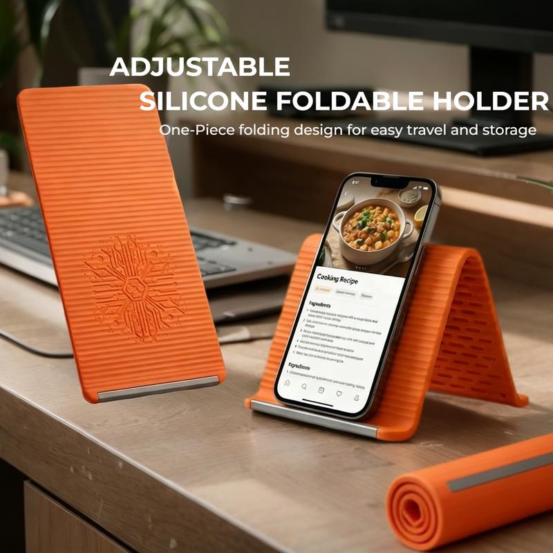 Flexible Silicone Aluminum Phone Stand | Bendable Foldable Holder for Phone Tablet Laptop