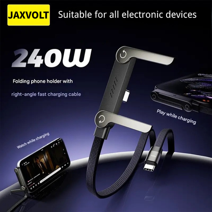 ⏰LAST DAY OF SALE🎁JAXVOLT 240W Super Fast Charging 2-in-1 Charging Cable & Phone Stand