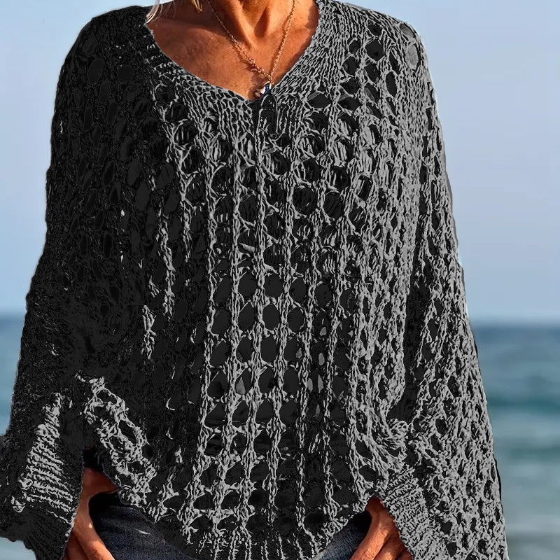 👚 50% OFF NOW! 🌸 Women's Crochet Knit Top – Stylish Open-Knit, Relaxed Fit & Breathable ☀️