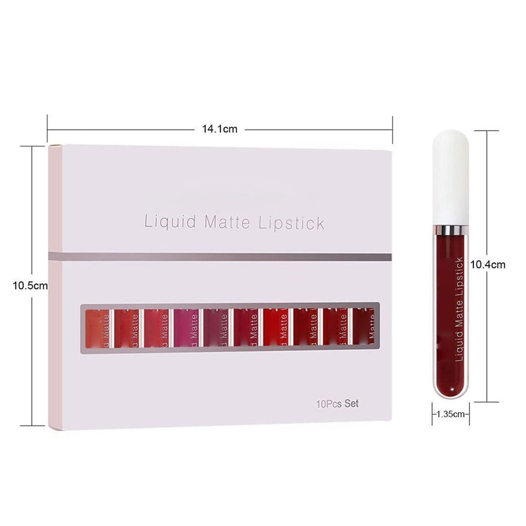 ⏳LAST DAY SALE 50% OFF !!📢10Pcs Matte Waterproof Long Lasting Lip Gloss